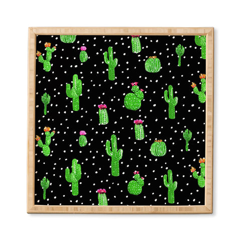 Kangarui Dotted Cactus Framed Wall Art