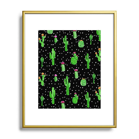 Kangarui Dotted Cactus Metal Framed Art Print