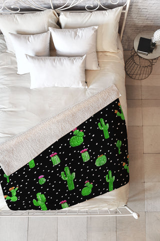 Kangarui Dotted Cactus Fleece Throw Blanket