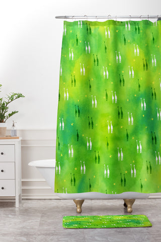 Kangarui Dreamy Giraffe Shower Curtain And Mat