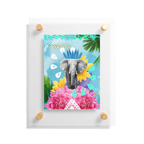 Kangarui Elephant Festival Blue Floating Acrylic Print