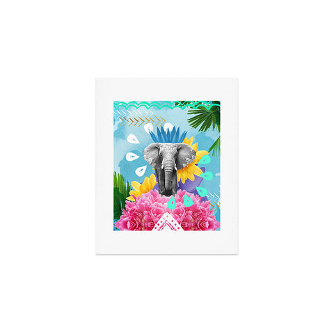 Kangarui Elephant Festival Blue Art Print