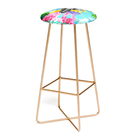 Kangarui Elephant Festival Blue Bar Stool