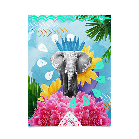 Kangarui Elephant Festival Blue Poster