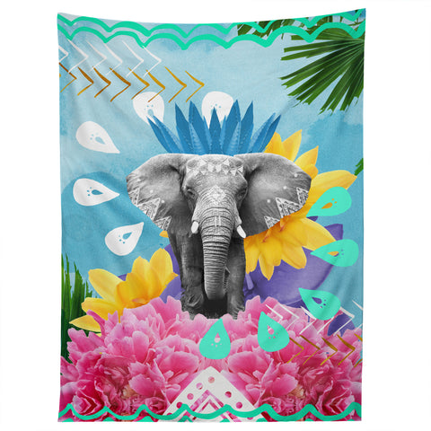 Kangarui Elephant Festival Blue Tapestry