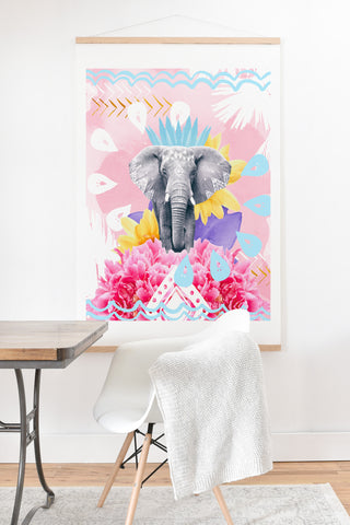 Kangarui Elephant Festival Pink Art Print And Hanger