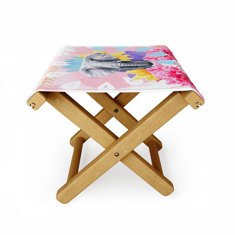 Kangarui Elephant Festival Pink Folding Stool