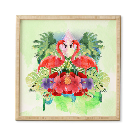 Kangarui Exotic Flamingo Framed Wall Art