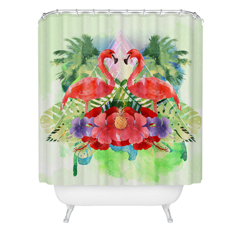 Kangarui Exotic Flamingo Shower Curtain