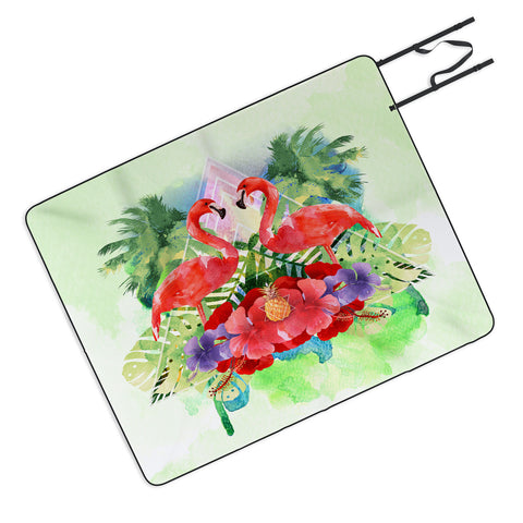 Kangarui Exotic Flamingo Picnic Blanket