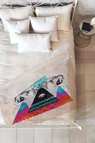 Kangarui Fierce Lion Fleece Throw Blanket