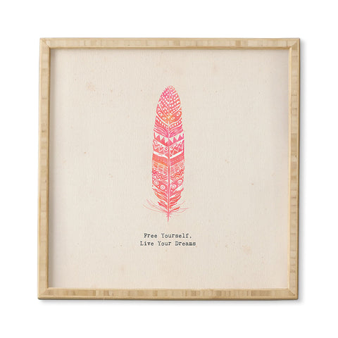 Kangarui Free Yourself Feather Framed Wall Art
