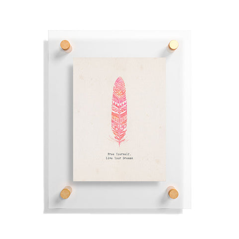 Kangarui Free Yourself Feather Floating Acrylic Print