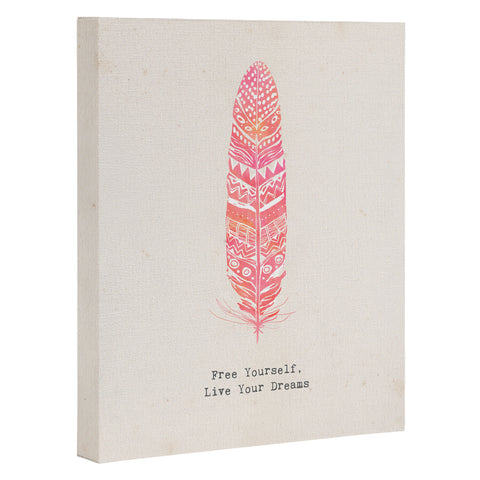 Kangarui Free Yourself Feather Art Canvas