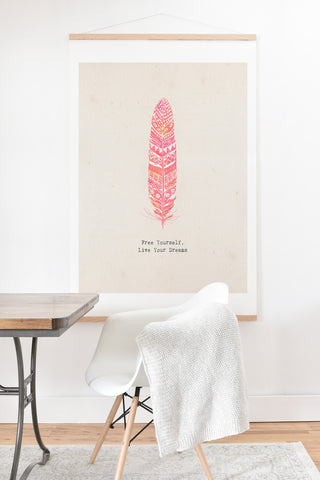 Kangarui Free Yourself Feather Art Print And Hanger