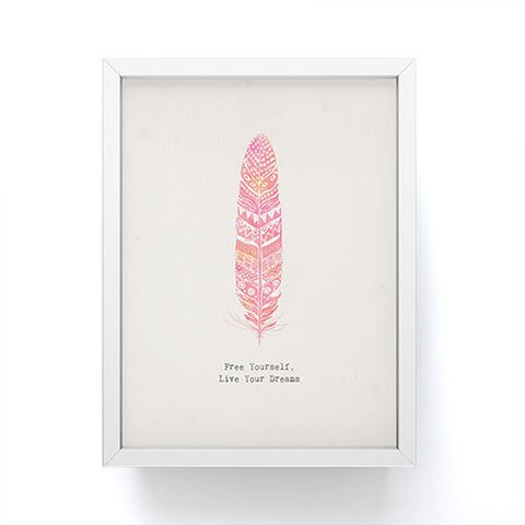 Kangarui Free Yourself Feather Framed Mini Art Print