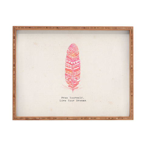 Kangarui Free Yourself Feather Rectangular Tray