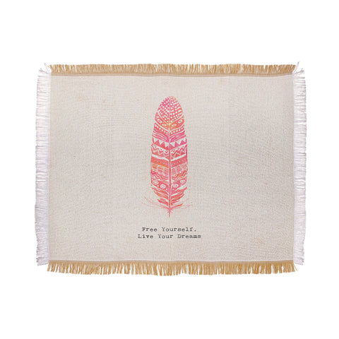 Kangarui Free Yourself Feather Throw Blanket