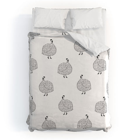 Kangarui Guinea Fowls On Safari Duvet Cover