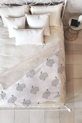 Kangarui Guinea Fowls On Safari Fleece Throw Blanket