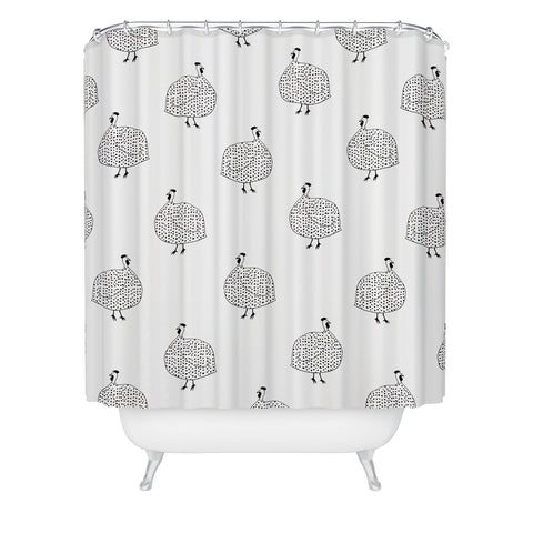 Kangarui Guinea Fowls On Safari Shower Curtain