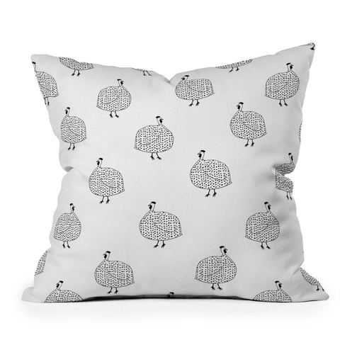 Kangarui Guinea Fowls On Safari Throw Pillow