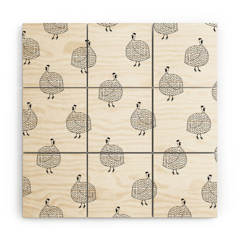 Kangarui Guinea Fowls On Safari Wood Wall Mural