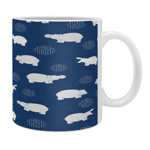 Kangarui Happy Hippo Blue Coffee Mug