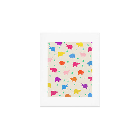 Kangarui Happy Hippo Party Art Print