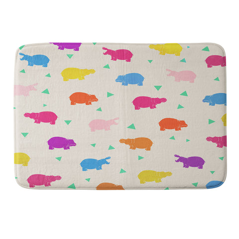 Kangarui Happy Hippo Party Memory Foam Bath Mat
