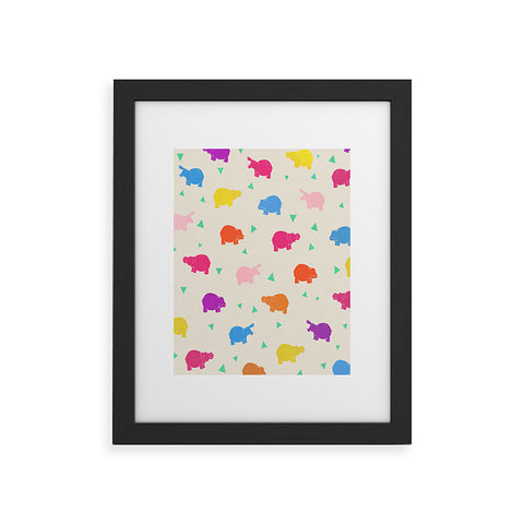 Kangarui Happy Hippo Party Framed Art Print