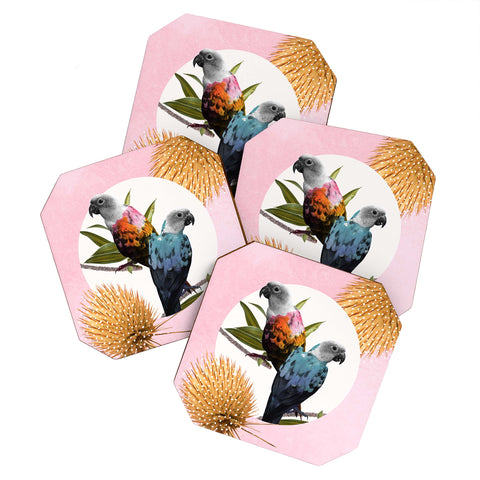 Kangarui Jolly Parrots Coaster Set