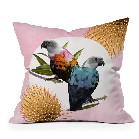 Kangarui Jolly Parrots Throw Pillow