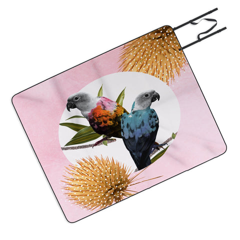 Kangarui Jolly Parrots Picnic Blanket