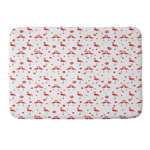 Kangarui Pink Flamingo Pattern Memory Foam Bath Mat