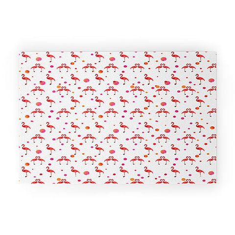 Kangarui Pink Flamingo Pattern Welcome Mat