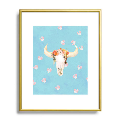 Kangarui Romantic Boho Buffalo II Metal Framed Art Print