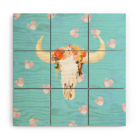 Kangarui Romantic Boho Buffalo II Wood Wall Mural