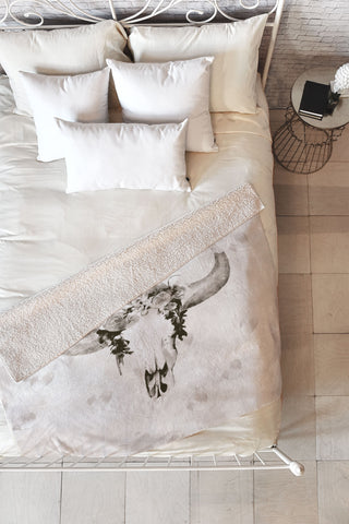 Kangarui Romantic Boho Buffalo III Fleece Throw Blanket