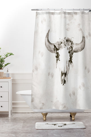 Kangarui Romantic Boho Buffalo III Shower Curtain And Mat