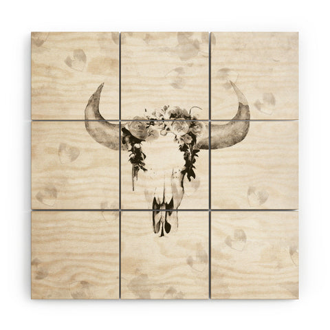 Kangarui Romantic Boho Buffalo III Wood Wall Mural