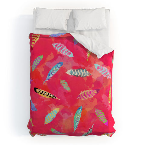 Kangarui Sunset Feathers Duvet Cover
