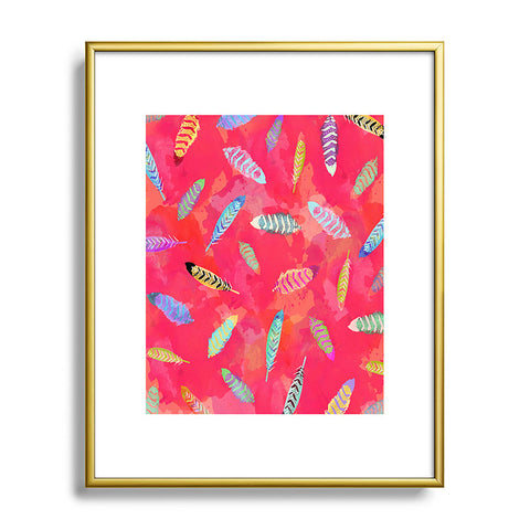 Kangarui Sunset Feathers Metal Framed Art Print