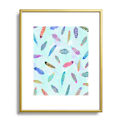 Kangarui Swimming Feathers Metal Framed Art Print