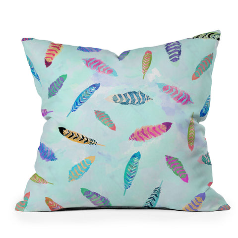 Kangarui Swimming Feathers Throw Pillow