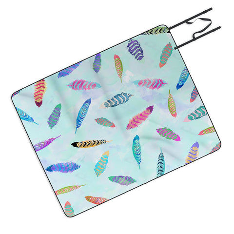 Kangarui Swimming Feathers Picnic Blanket