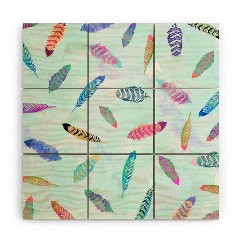 Kangarui Swimming Feathers Wood Wall Mural