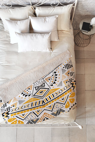 Kangarui Tribal Festival II Fleece Throw Blanket