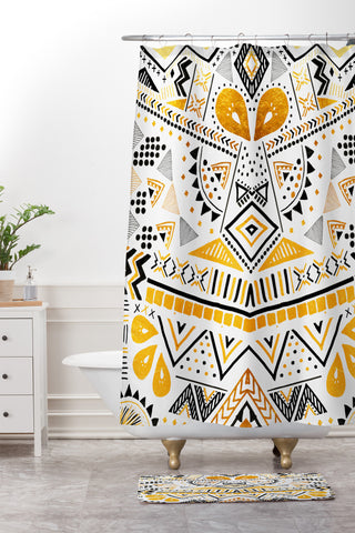 Kangarui Tribal Festival II Shower Curtain And Mat