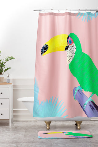 Kangarui Tropical Toucan Shower Curtain And Mat
